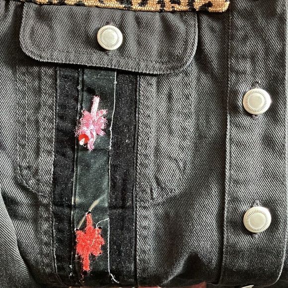 Vintage 80’s Womens Taylor G Dallas, TX Black Retro Denim Jacket size Medium - Picture 5 of 8
